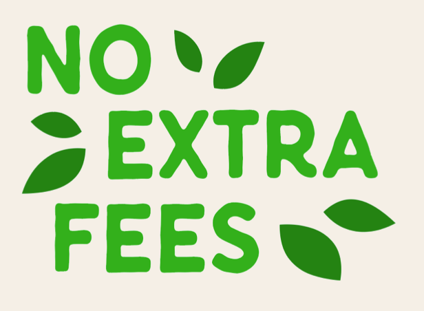 no extra fees banner